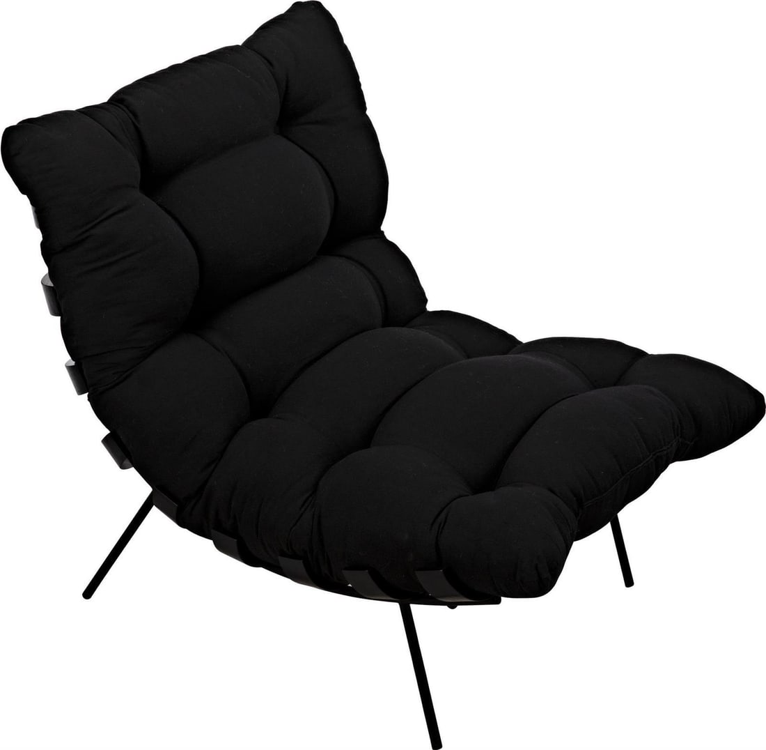 Noir Hanzo Chair Charcoal Black Industrial Style Cotton Steel (1 of 9)