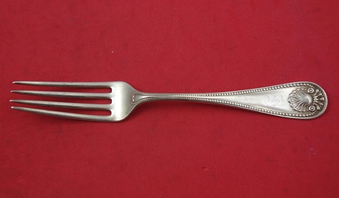 Whiting Sterling Silver Dinner Fork Bead Pattern 7.25 Inches: Whiting Sterling Silver Dinner Fork Bead Pattern 7.25 Inches This elegant dinner fork from Whiting showcases the classic Bead pattern, crafted from high-quality sterling silver. Measuring 7 1/4 inches