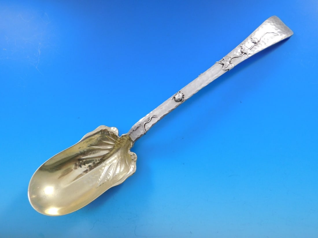 Tiffany & Co Lap Over Edge Sterling Silver Salad Spoon with Gold Wash (1 of 6)