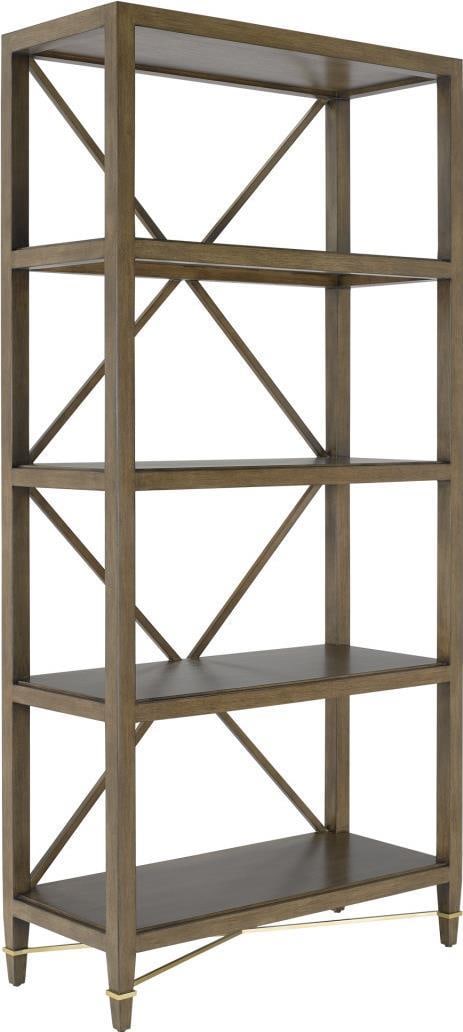 Currey Verona Chanterelle Mahogany Etagere with Champagne Finish: Currey Verona Chanterelle Mahogany Etagere with Champagne Finish Introducing an elegant mahogany etagere that beautifully combines transitional style with champagne accents. This versatile piece is pe