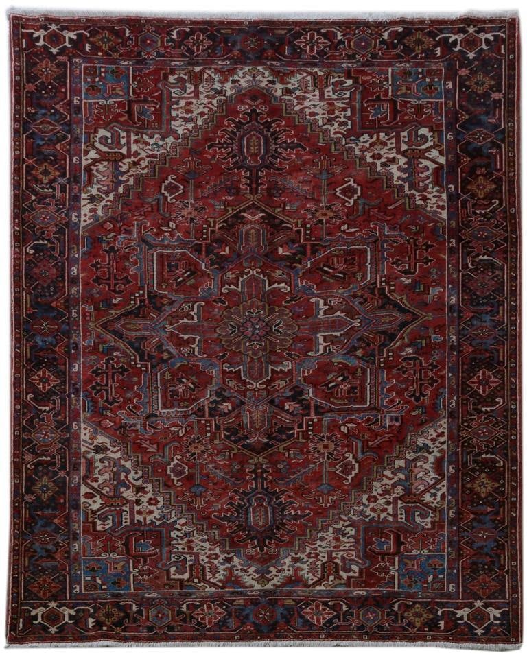 Handcrafted Persian Heriz Rug 8'2 x 10'2 Artisan Design (1 of 6)