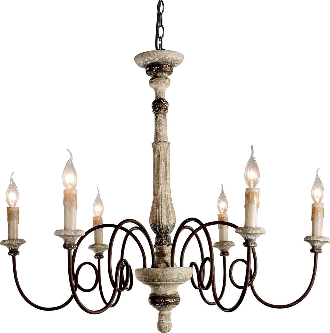 Mediterranean Style Terracotta Teresina Chandelier 6-Light UL Listed (1 of 1)