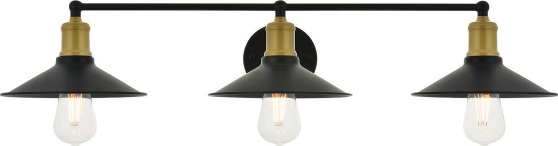 Elegant Lighting Etude 3-Light Brass Wall Sconce Mid-Century Modern (1 of 1)