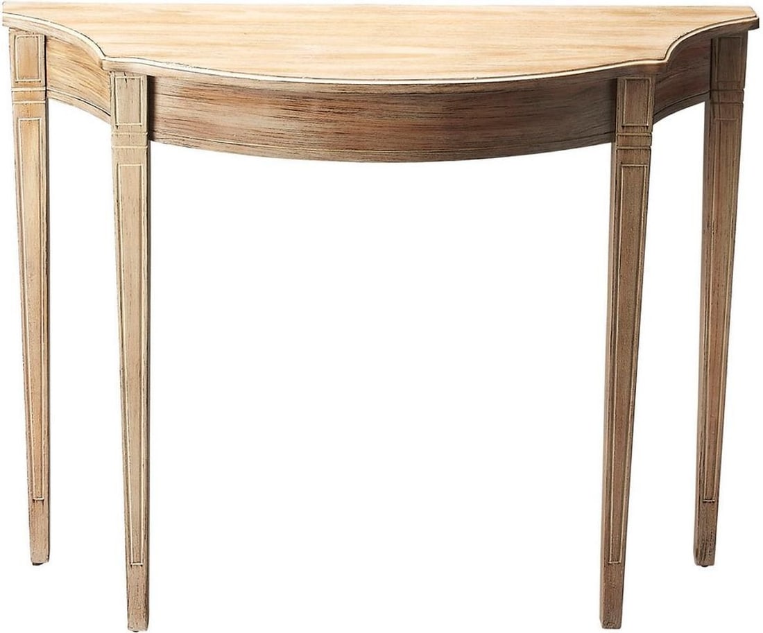 Butler Chester Regency Demilune Console Table Beige Driftwood: Butler Chester Regency Demilune Console Table Beige Driftwood This Pembroke-Inspired Demilune Console Table is a stunning addition to any space, featuring a stylish Regency design. Crafted from cherry