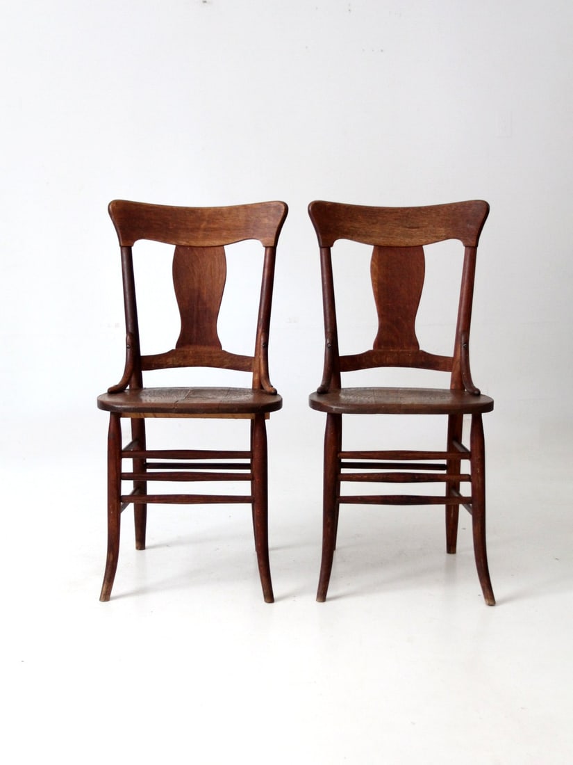 Murphy Antique Dining Chairs Pair with Fiddle Back Design (1 of 9)