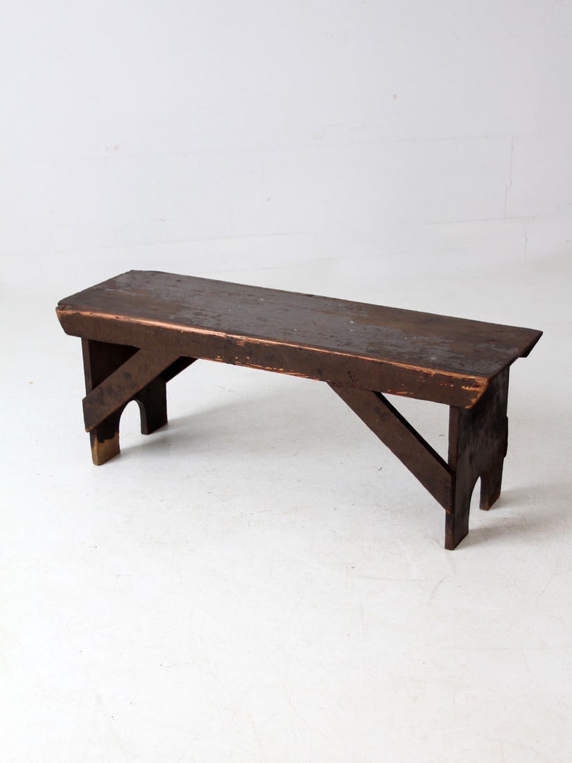 Antique Rustic Farmhouse Bench with Aged Finish 39.5" (1 of 11)