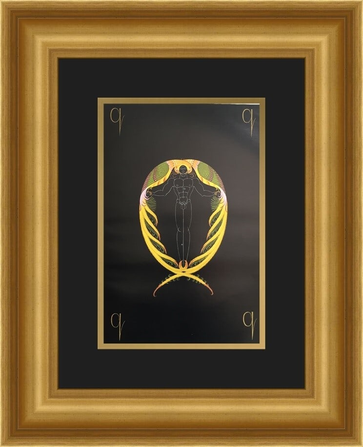 Erte Alphabet Suite Q Art Deco Custom Framed Print 18 x 21 (1 of 2)