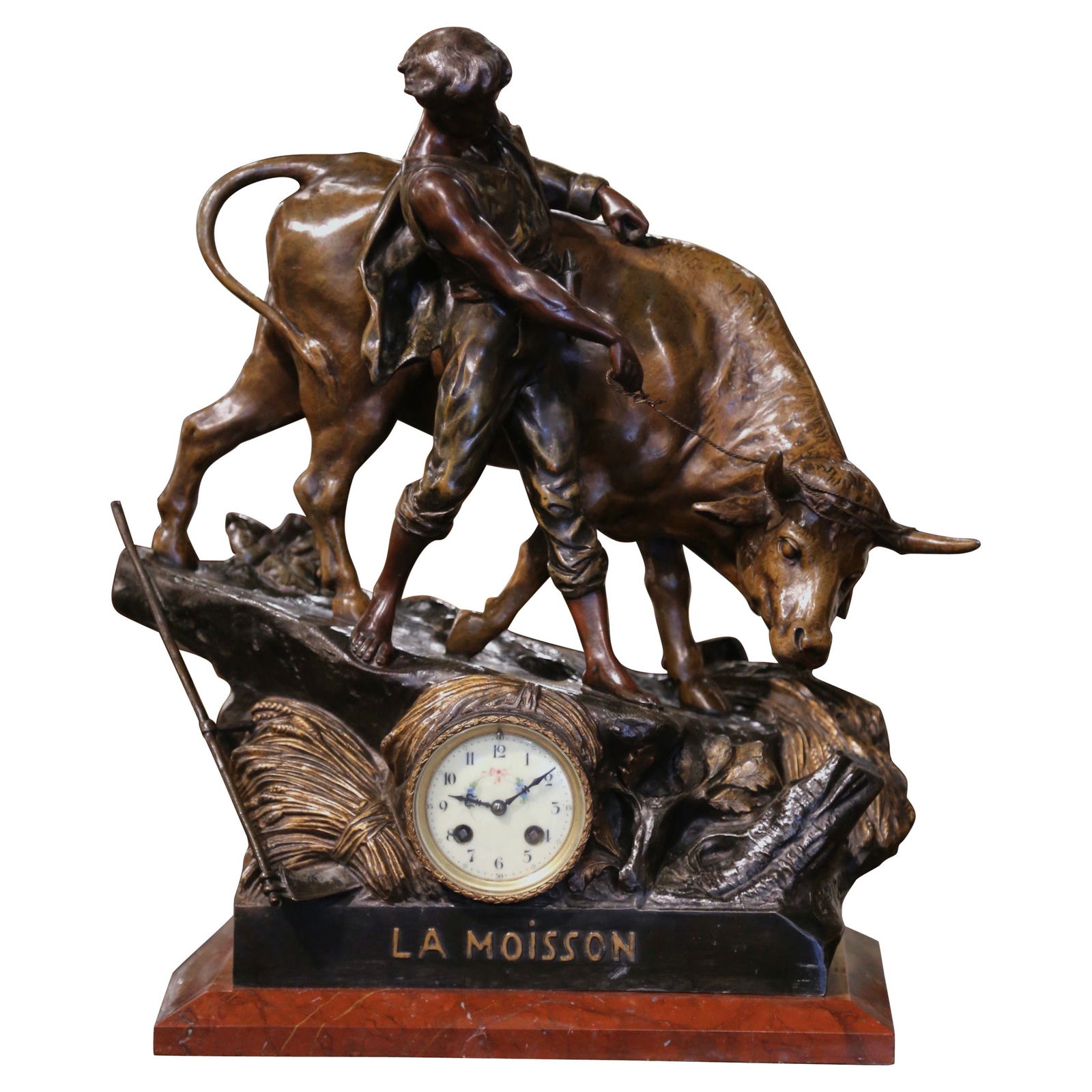 19th Century E. Picault Spelter Clock Sculpture La Moisson (1 of 12)
