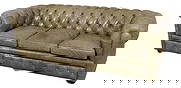 Vintage Green Leather Chesterfield Sofa English Style 3 Seat: Vintage Green Leather Chesterfield Sofa English Style 3 Seat This impressive Chesterfield sofa features a classic English style with a high-quality light green leather upholstery. Approximately 25 yea