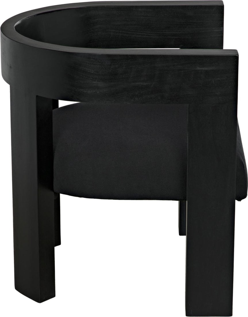 Noir Black Cotton Mahogany Accent Chair English Traditional Style (1 of 5)