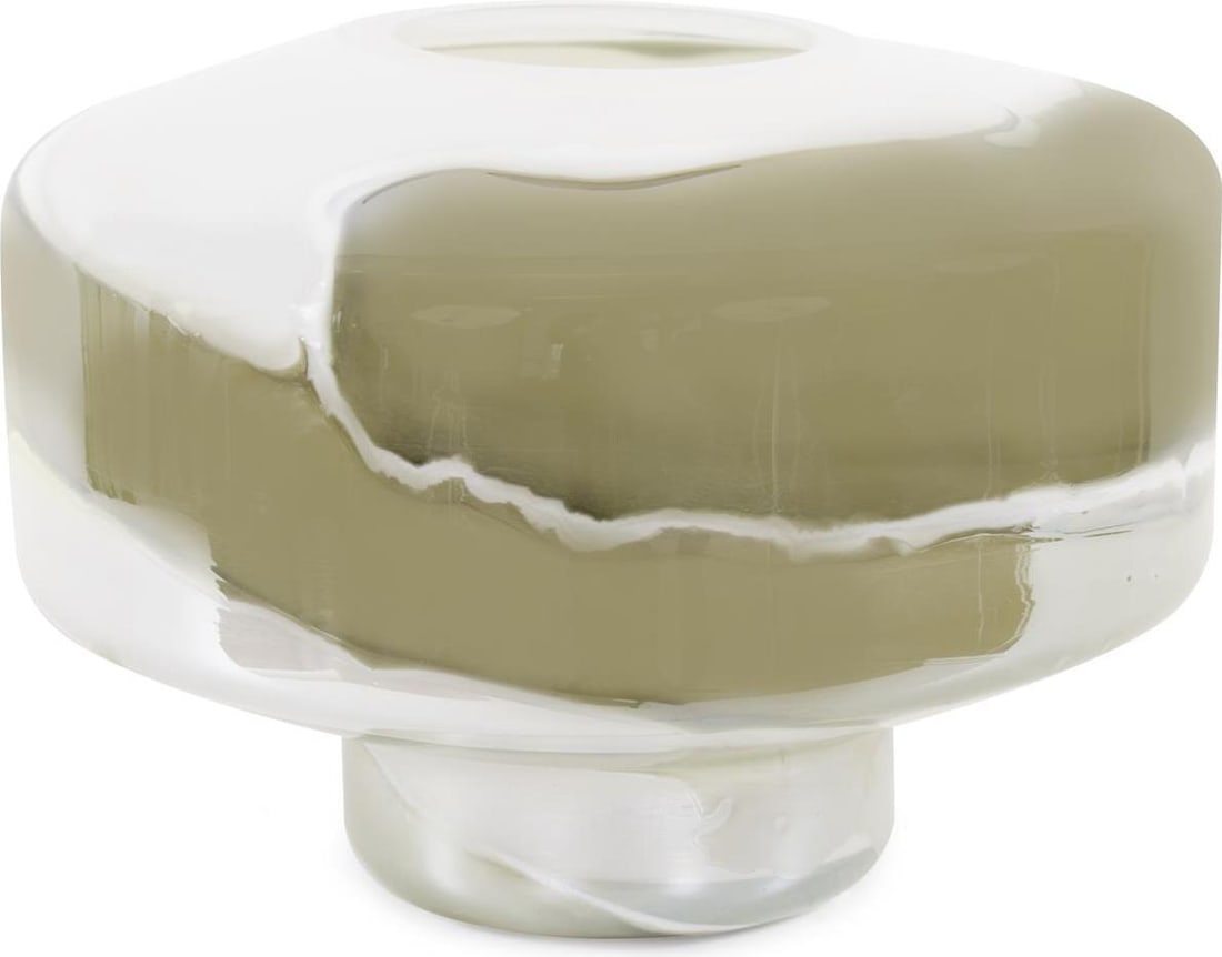 Howard Elliott Sage Green Round Malin Ceramic Vase 5.88H 8.25W 8.25D (1 of 8)