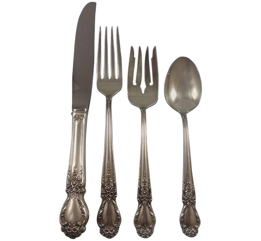 International Sterling Silver Brocade Flatware Set for 12 65 Pieces with Storage Chest (1 of 10)