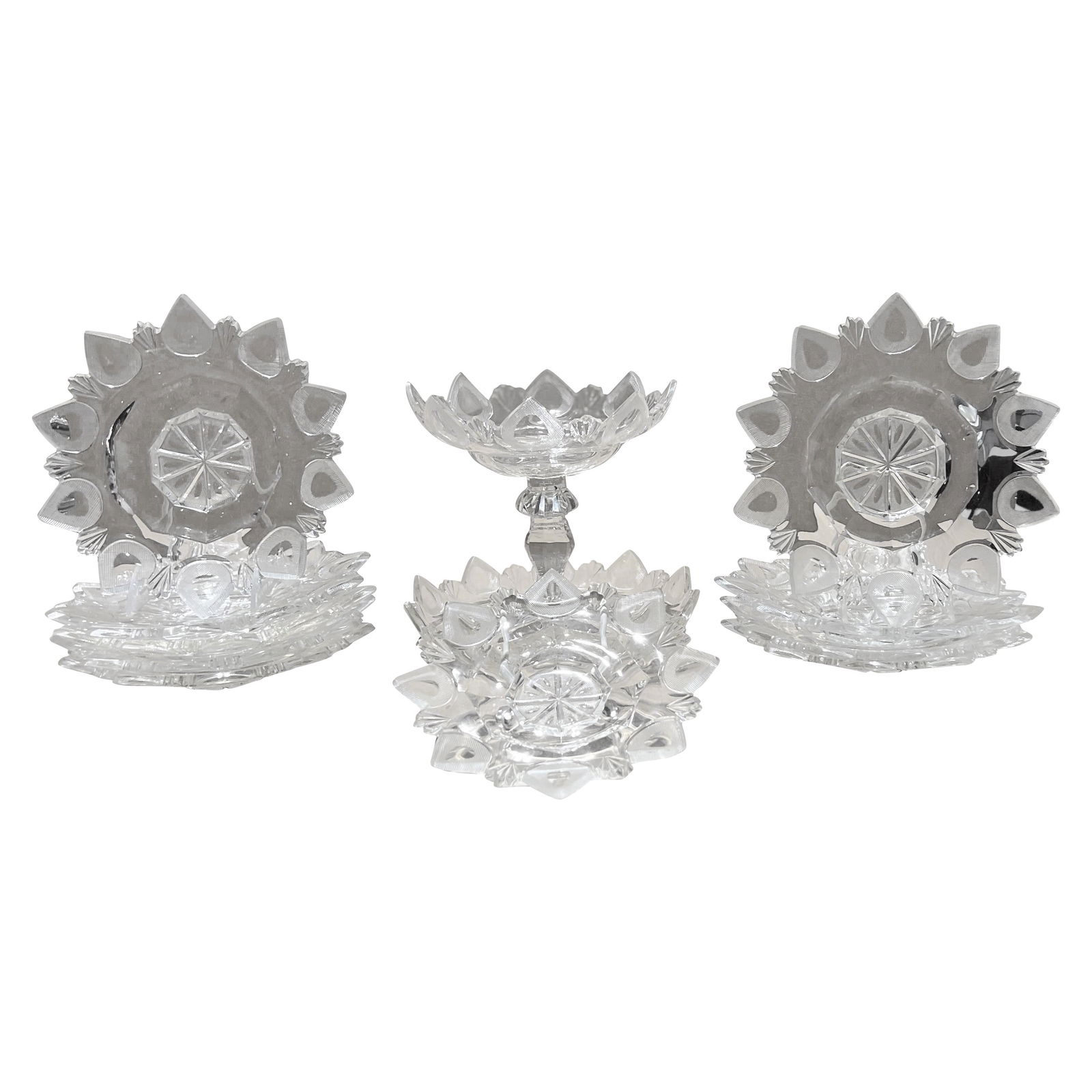 Exceptional 12 Piece Early 19th Century American Brilliant Cut Glass Set (1 of 9)