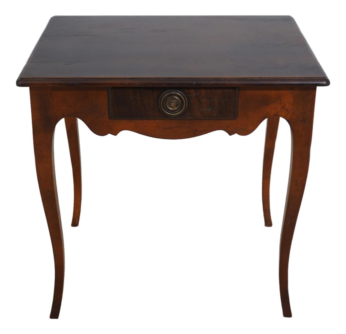 Baker Milling Road Italian Style Walnut Finish Foyer Table with Drawer: Baker Milling Road Italian Style Walnut Finish Foyer Table with Drawer This exquisite Foyer Table from Baker Milling Road showcases an Italian style with its elegant design and factory-distressed fini