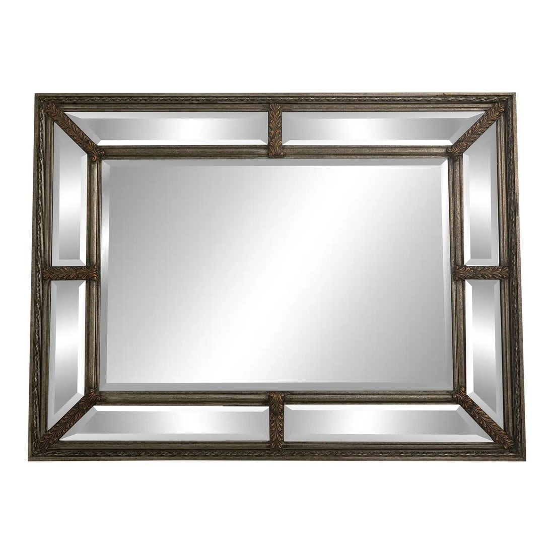 Uttermost Regency Silver Multi Beveled Panel Mirror 37 x 49 (1 of 9)