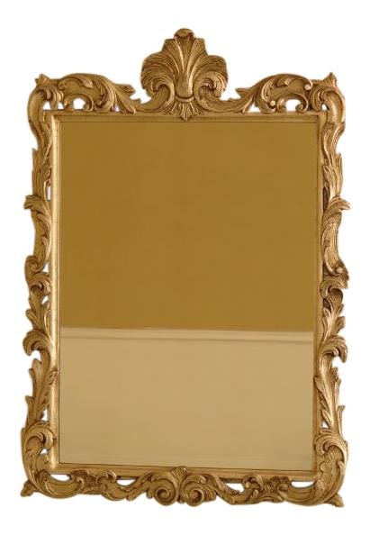 French Louis XV Style Silver Mirror with Red Distressing 37x54 (1 of 10)