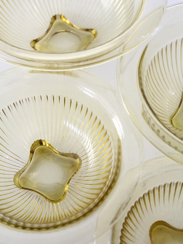 Vintage Federal Glass Co. Amber Mixing Bowls Set of 4 Circa 1930 (1 of 9)