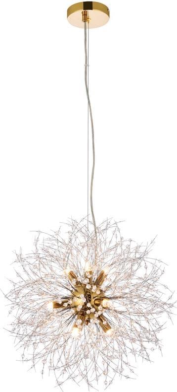 Elegant Lighting Gold Crystal 9-Light Pendant Lamp Solace Collection (1 of 1)