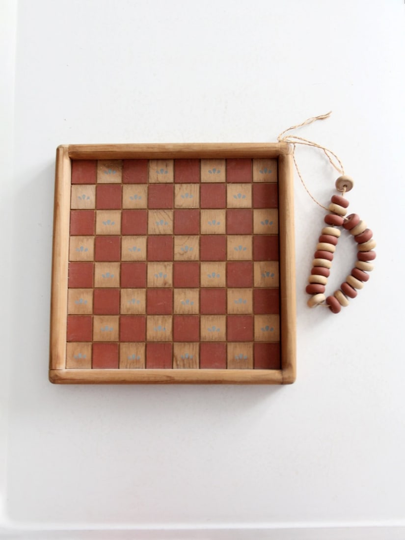Handcrafted Vintage Country Checkerboard with Barn Red Accents (1 of 12)