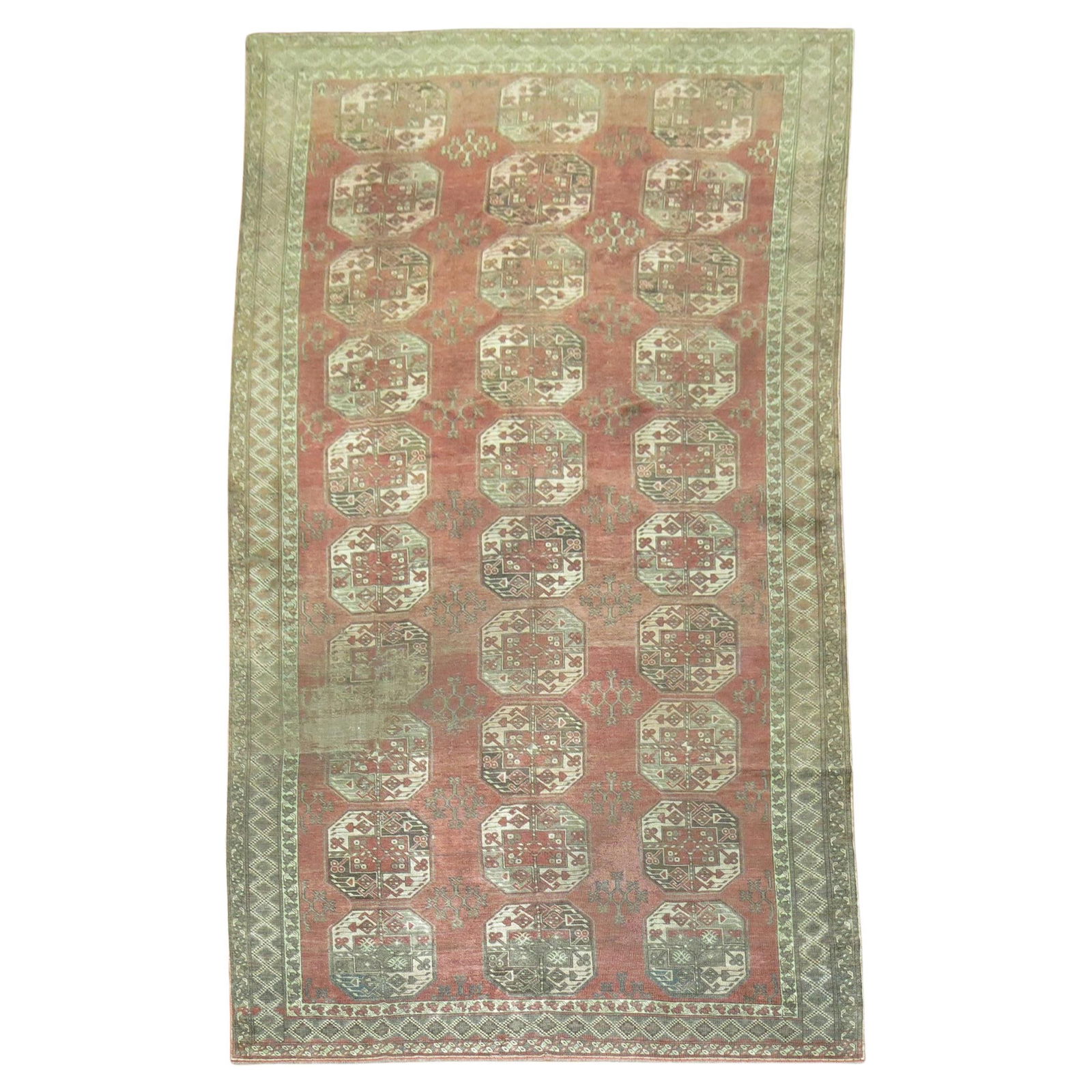 Antique Tribal Ersari Hand-Knotted Wool Rug 7'7" x 14'4" Early 20th Century (1 of 8)