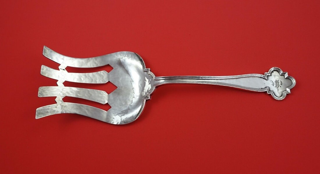 Shreve Fourteenth Century Sterling Silver Asparagus Fork 10 5/8" (1 of 2)