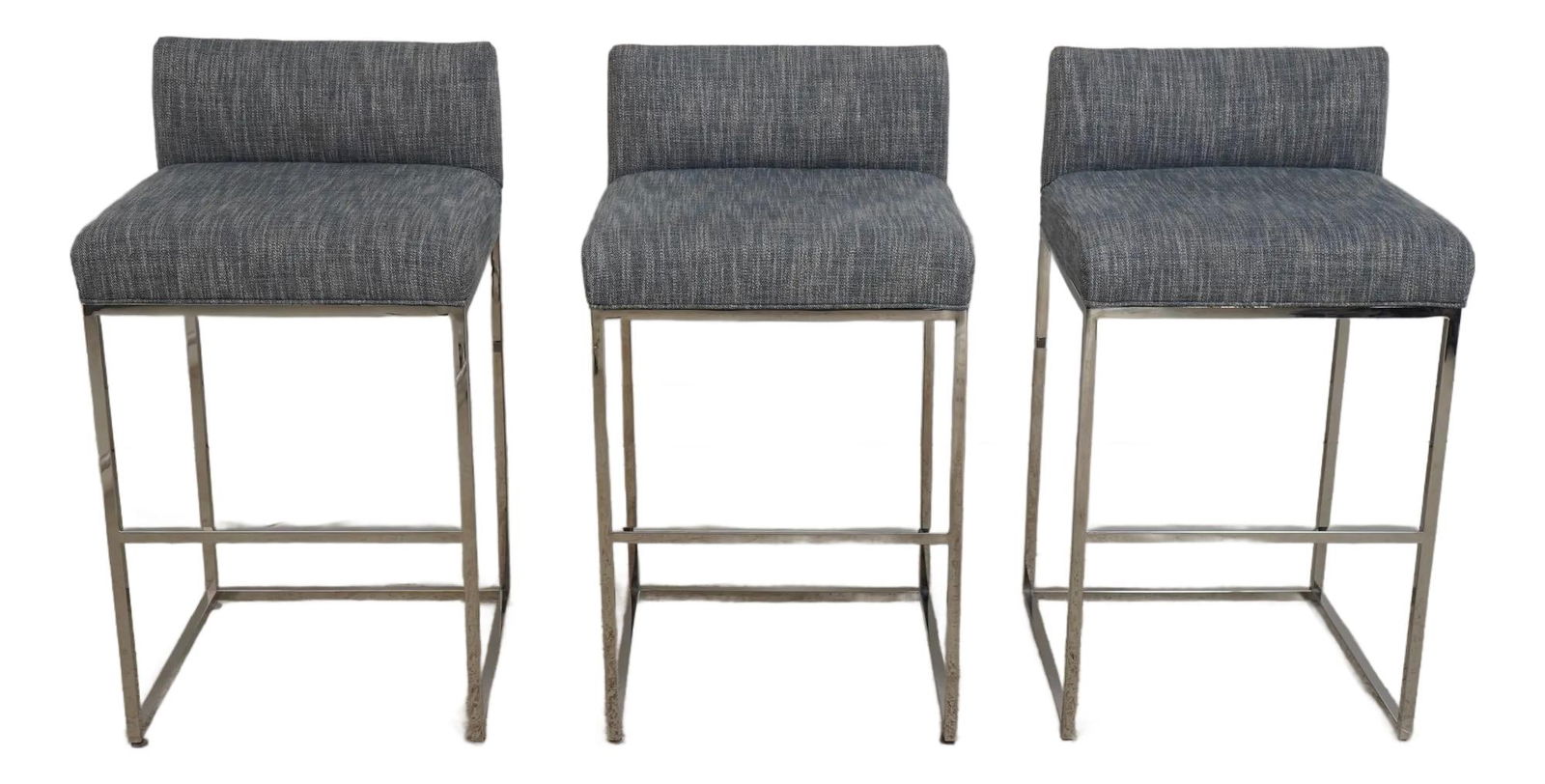 Set of 3 Taylor King Modern Chrome Bar Stools: Set of 3 Taylor King Modern Chrome Bar Stools This set of three Taylor King chrome bar stools combines modern design with functionality, making them ideal for casual dining. Crafted with high-quality