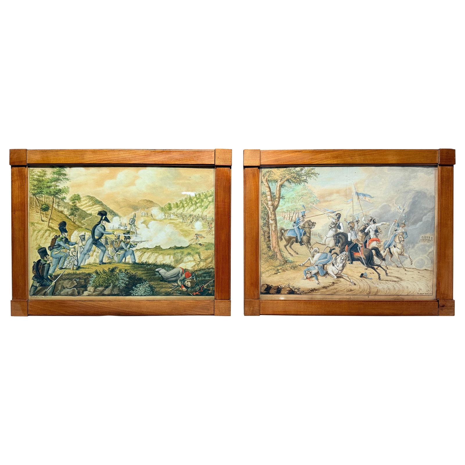 Josef Gabriel Frey Pair of Gouache Paintings French Revolution 1826 Set of 2 (1 of 13)