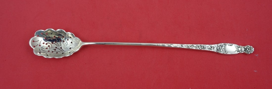 Whiting Heraldic Sterling Silver Olive Spoon 9 1/8 Inch Scalloped (1 of 2)