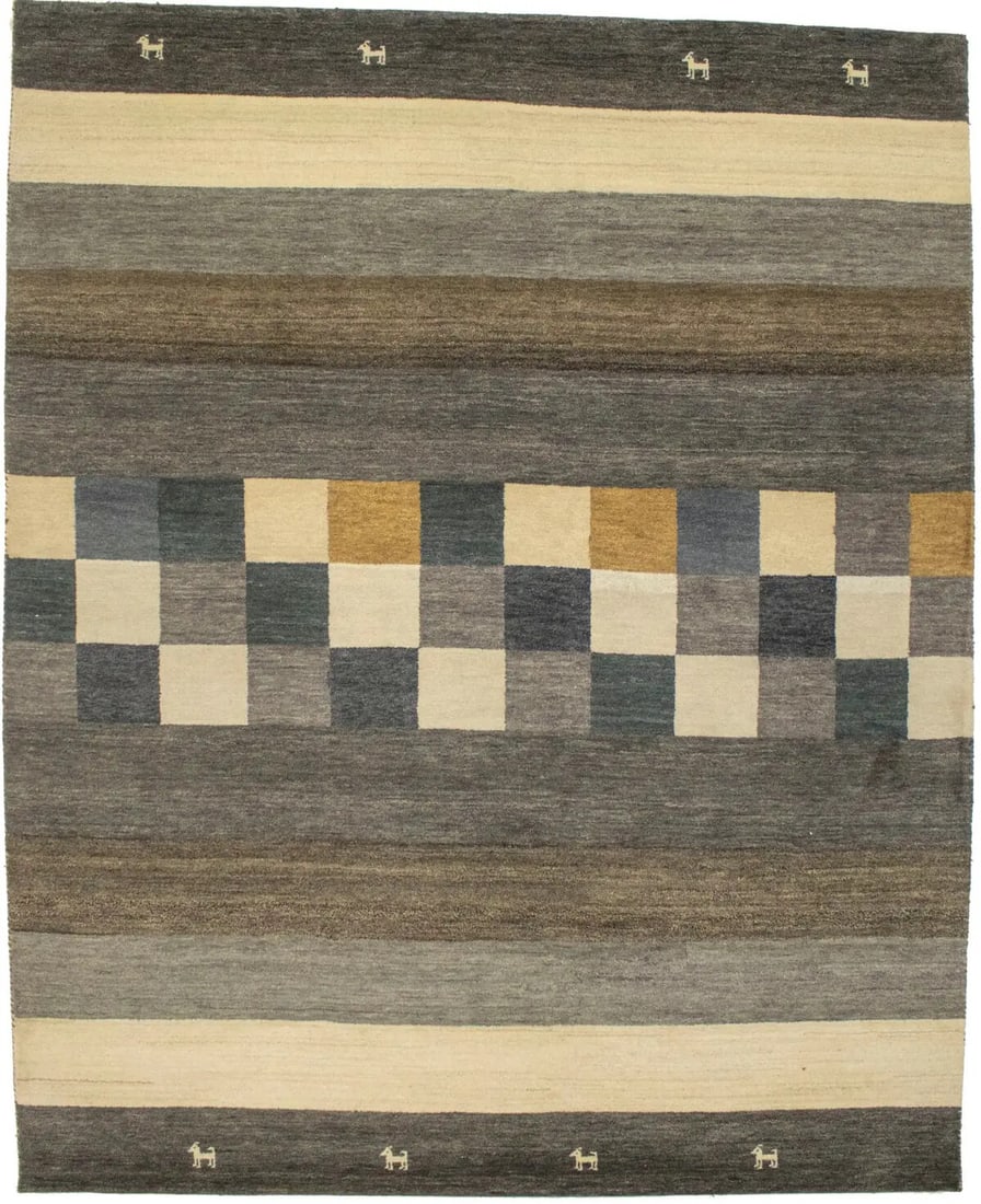 Indo-Gabbeh Tribal Wool Area Rug 8'2 x 10'0 Multicolored Hand-Knotted (1 of 14)