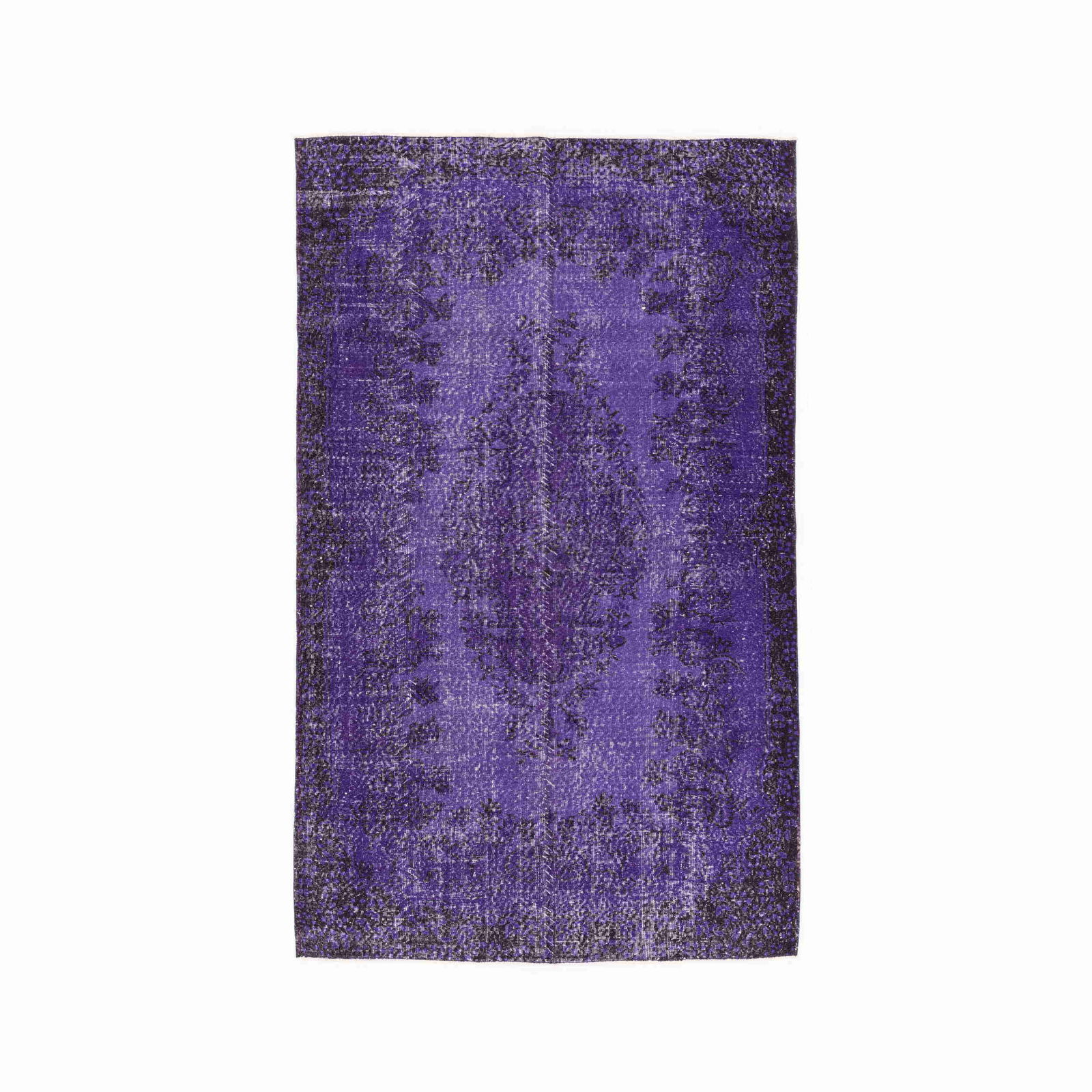 Authentic Vintage Handmade Wool on Cotton Carpet 83.1 x 122.8 Inches (1 of 8)