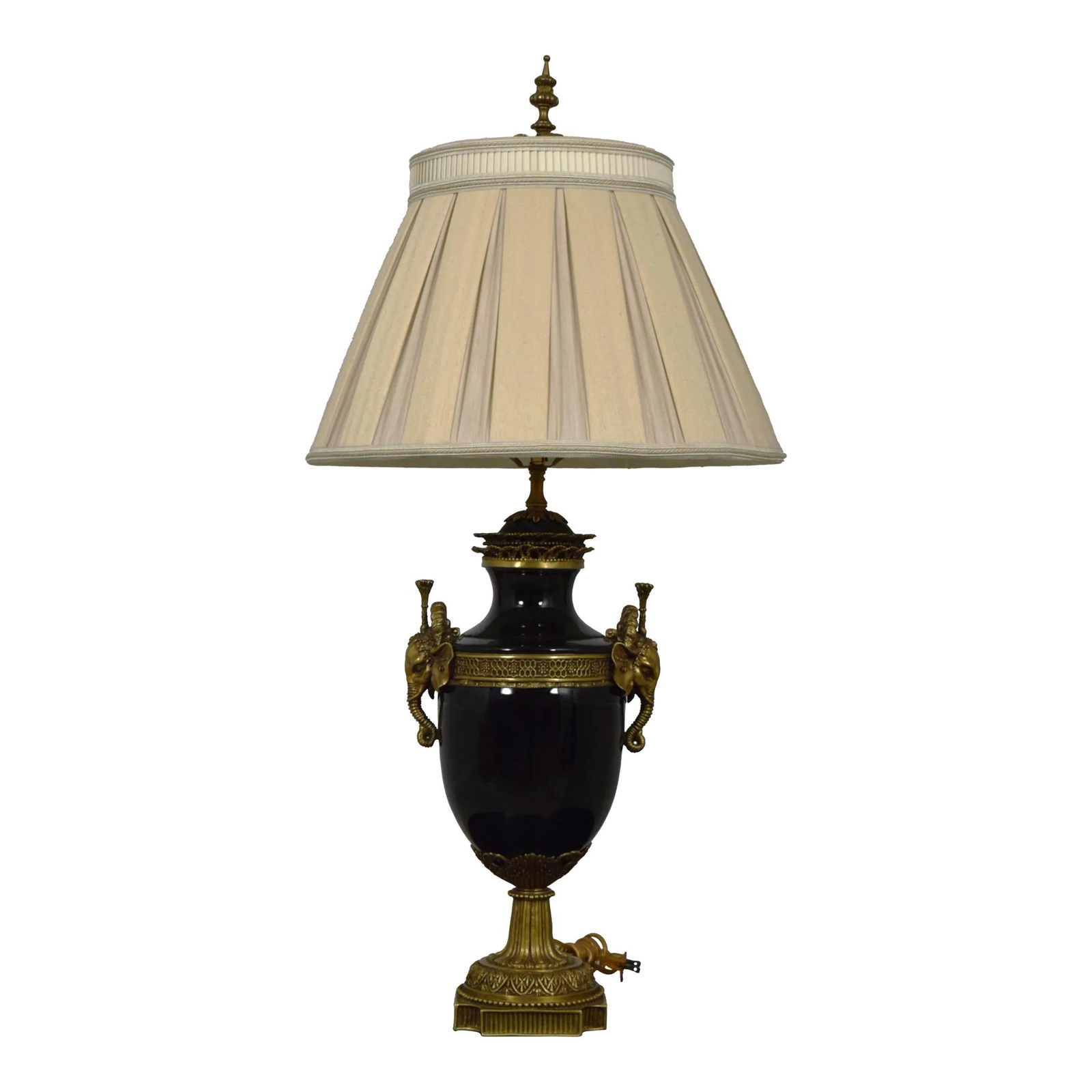 Elegant Regency Bronze Mounted Urn Table Lamp with Porcelain Center (1 of 10)