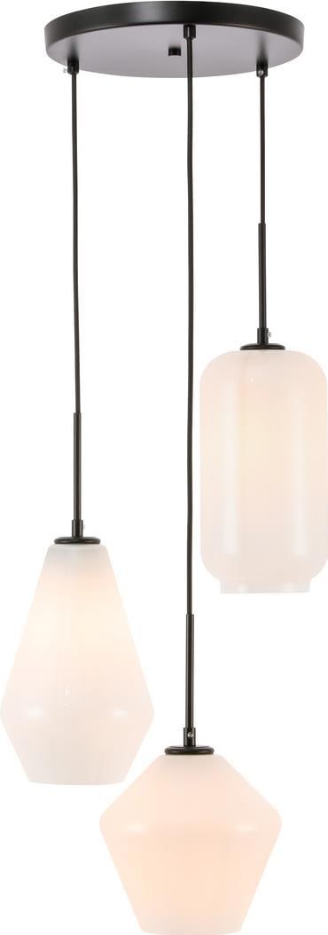 Elegant Lighting Gene Pendant Lamp Black Frosted Finish 3 Bulbs (1 of 1)