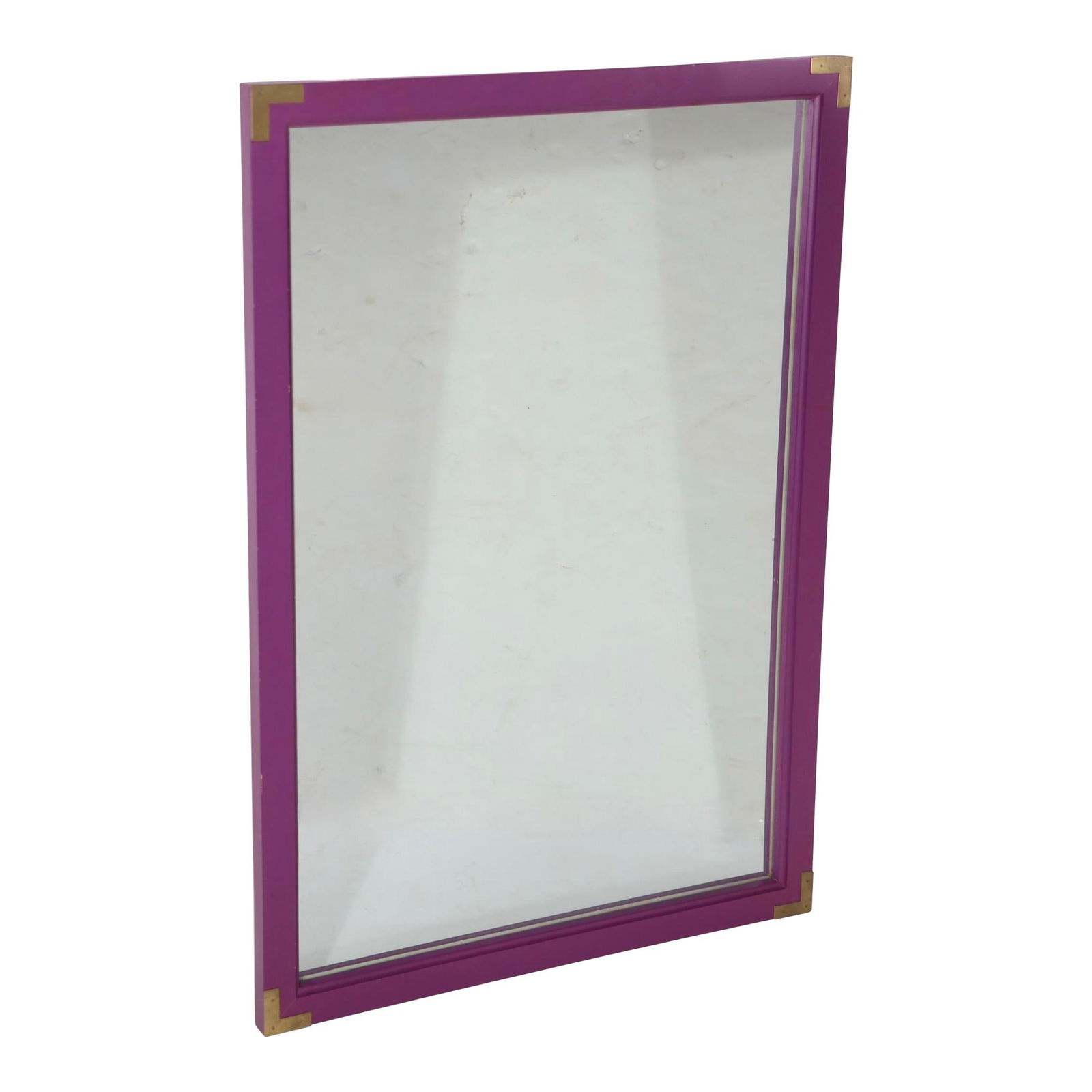 Vintage 1970s Chic Purple Decorative Mirror Swingers Collection by Schoolfield: Vintage 1970s Chic Purple Decorative Mirror Swingers Collection by Schoolfield This chic Campaign Revival style decorative wall mirror, part of the iconic 1970's "Swingers Collection" by Schoolfeld In