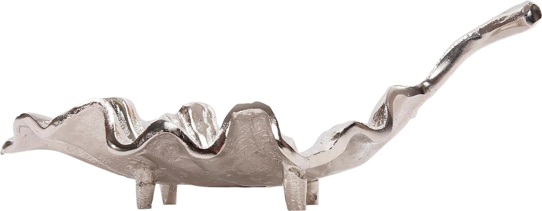 Howard Elliott Calathea Leaf Sculpture Polished Aluminum 6x17x9: Howard Elliott Calathea Leaf Sculpture Polished Aluminum 6x17x9 This elegant Calathea Leaf Decorative Piece is a stunning addition to any decor. Crafted from polished aluminum, this unique leaf sculpt