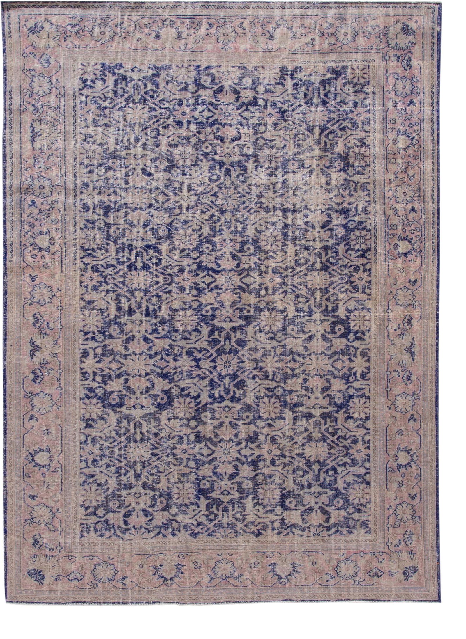 Antique Malayer Handmade Wool Rug Purple Floral Design 7'3 x 10' (1 of 9)