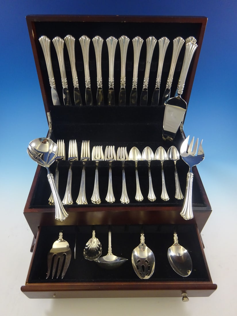 Reed and Barton Eighteenth Century Sterling Silver Flatware Set 57 Pieces (1 of 11)