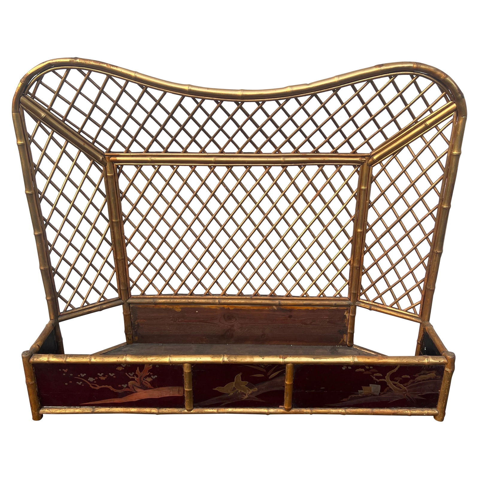 19th Century Chinoiserie Gilt Bamboo Fire Screen Aesthetic Movement France (1 of 11)