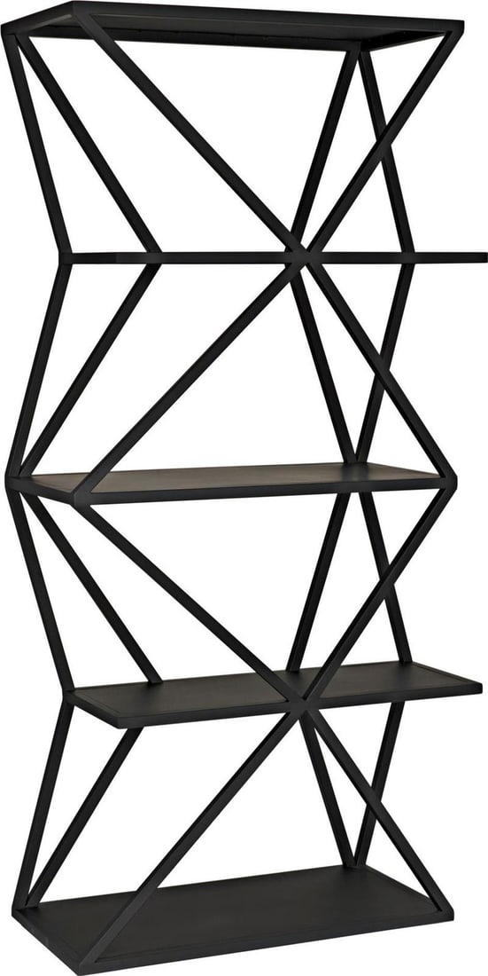Noir Sutro Matte Black Industrial Steel Cabinet 80H 36W 18D (1 of 7)