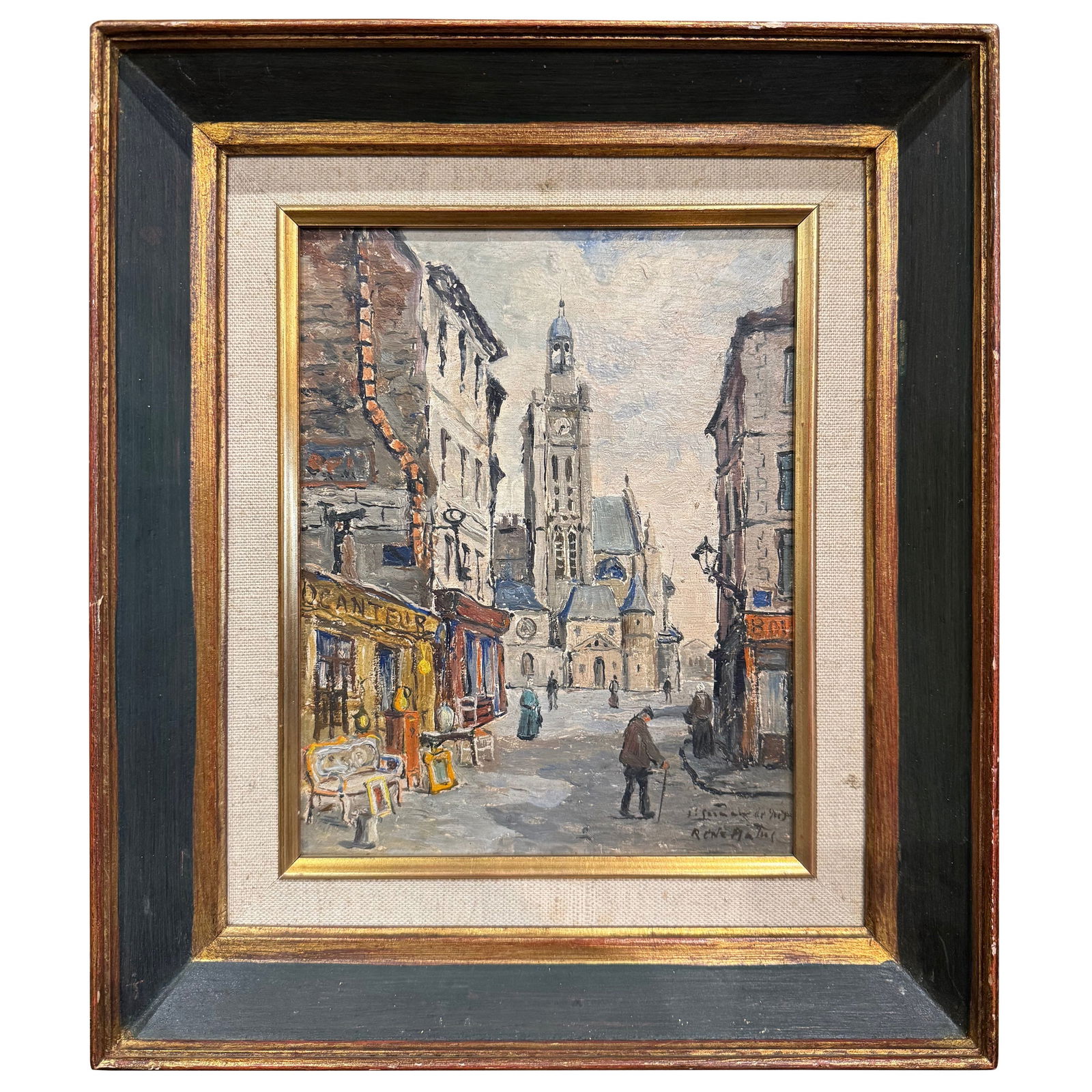 Rene Malus Early 20th Century Paris Street Oil Painting (1 of 8)