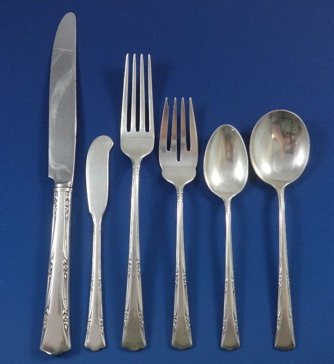Gorham Greenbrier Sterling Silver Flatware Set for 8 with Storage Chest (1 of 7)