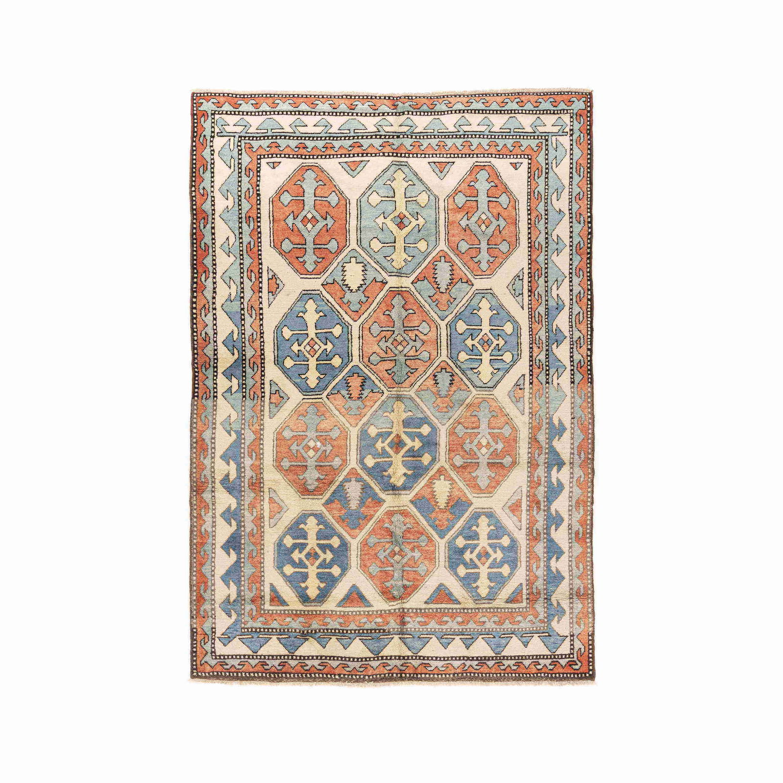 Authentic Handmade Kars Wool Carpet 77.6 x 111.8 Double Knot Weaving (1 of 8)