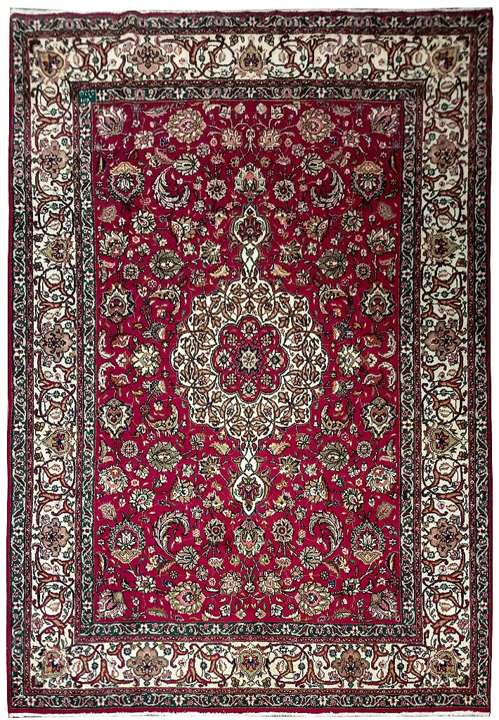 6.6 x 9.9 Persian Tabriz Rug Hand-Knotted Wool Area Rug (1 of 10)