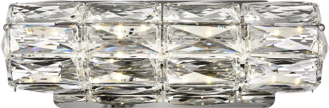 Elegant Lighting Valetta Chrome Clear Crystal Wall Light (1 of 1)