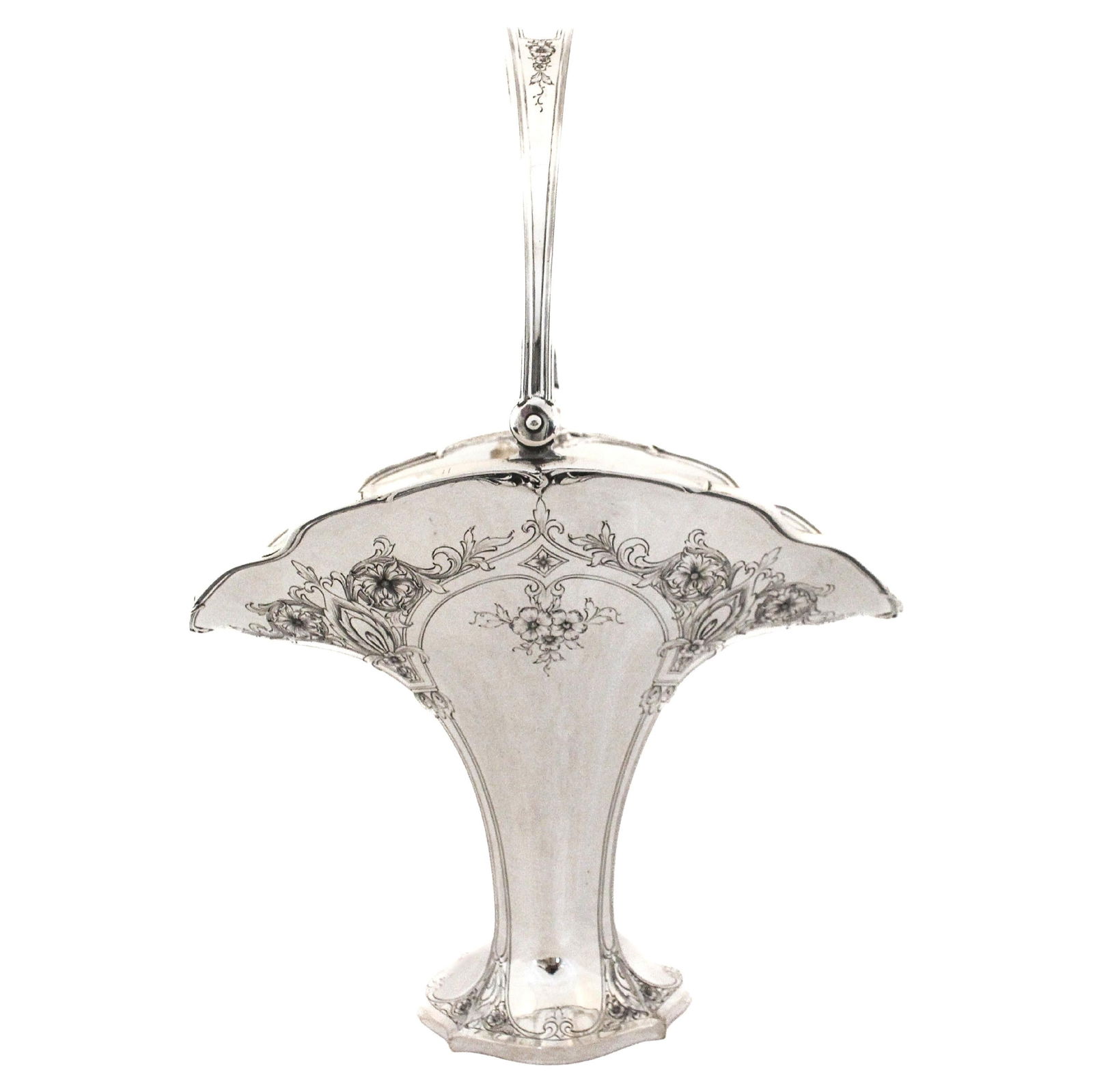 Grogan & Co Sterling Silver Vase Basket 18in Antique 1910s (1 of 8)