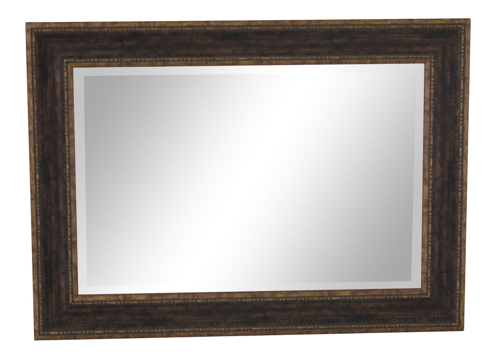 Vintage Beveled Glass Mirror with Gold Bronze Frame 45x33 (1 of 6)