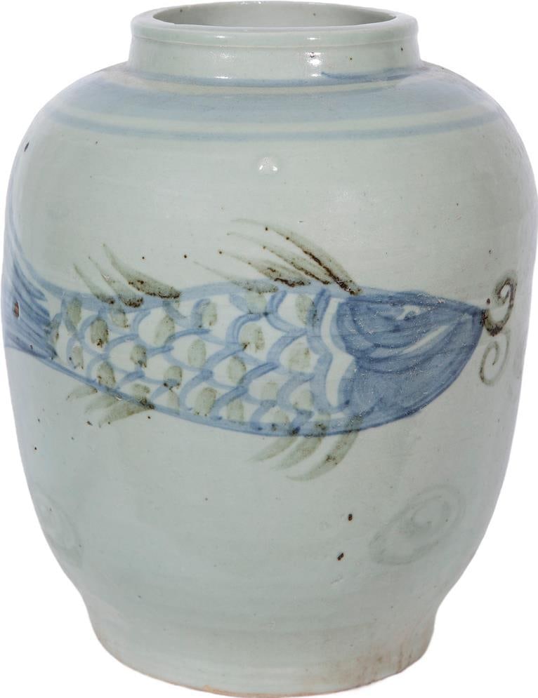 Hand-Crafted Asian Antique Style Ceramic Fish Jar (1 of 4)