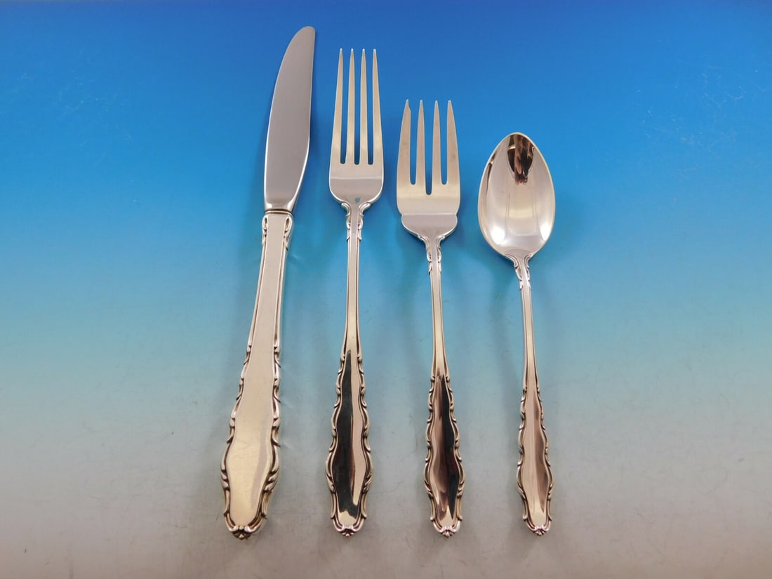 Reed and Barton English Provincial Sterling Silver Flatware Set 39 Pieces with Storage Chest (1 of 7)