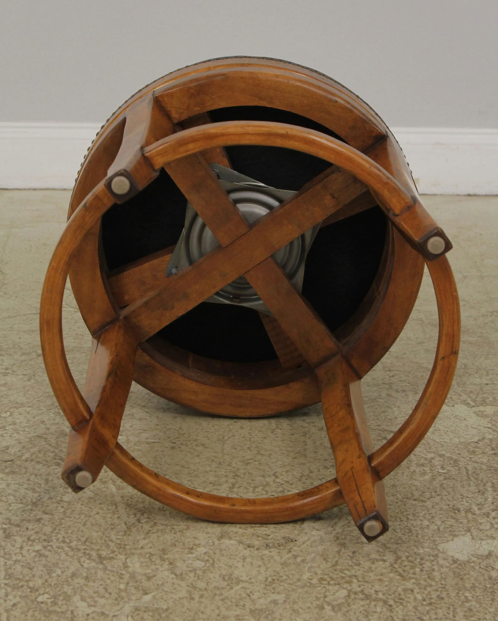 Guy Chaddock Rustic Leather Stools Pair with Distressed Finish - 9