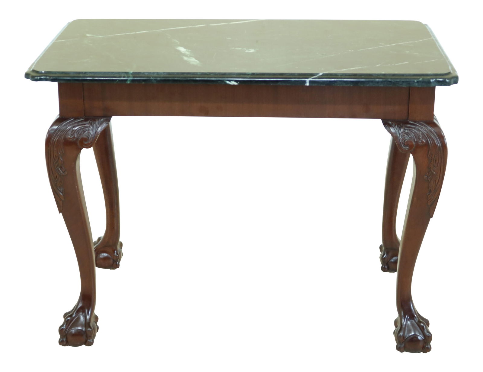 Chippendale Style Mahogany Occasional Table with Marble Top (1 of 10)