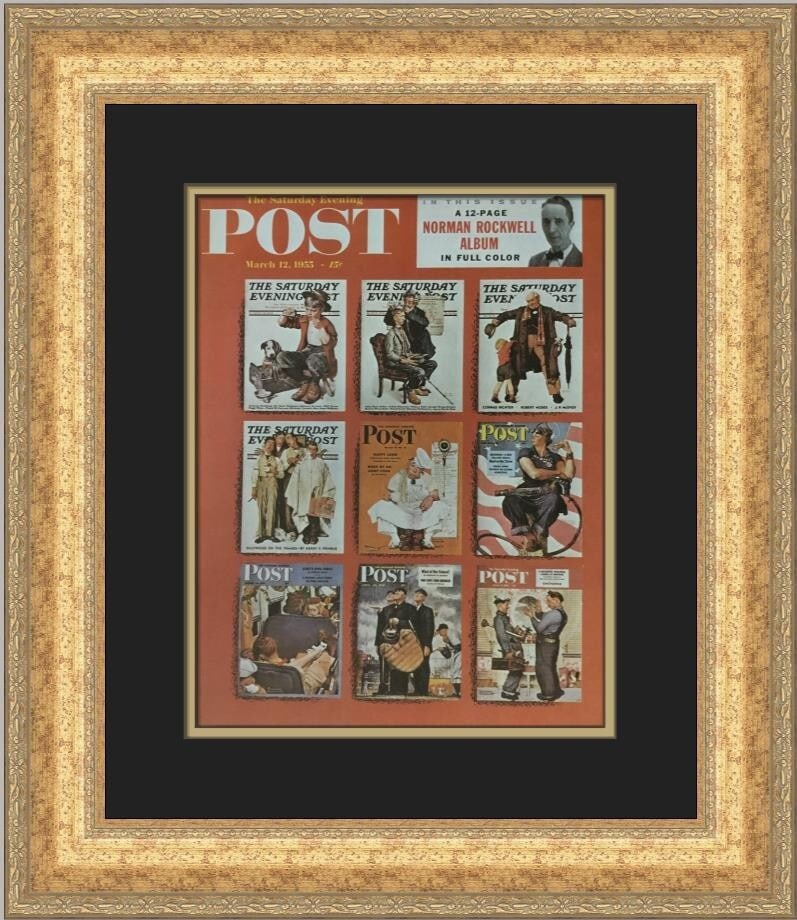 Norman Rockwell Rockwell Revisited Custom Framed Print 1983 (1 of 2)